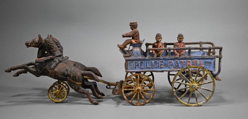 Antique Wilkins/ Kenton Cast Iron Toy Police Wagon
