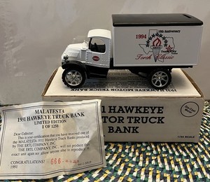 10TH ANNIVERSARY AMOCO TEXAS ERTL SCALE MODEL 1931 HAWKEYE MOTOR TRUCK BANK