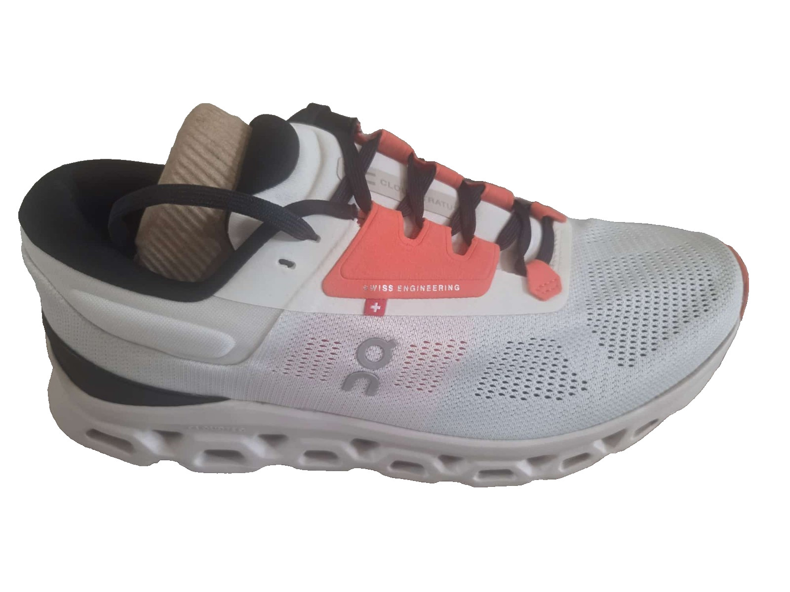 ON Cloudstratus 3 White/Sand Women's Running Shoes Sz 10