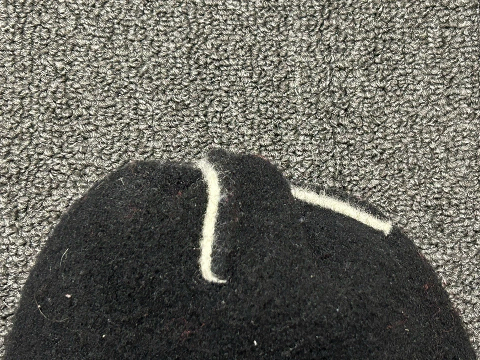 Sombrero de invierno de lana de cordero negro J Crew con detalle verde azulado puntada superior talla única Foto 2 de 4