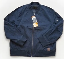 Lucky Brand mens bomber jacket size XXL cotton full zip blue Garment dyed