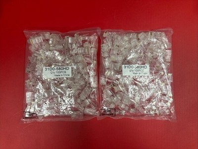 CAT6 Crimp Connectors for Solid and Stranded Cable 8P8C 31D0-580HD Qty: 200 New
