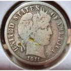 1911-S Barber Dime US Silver Coin San Francisco Mint Mark Circulated G/AG