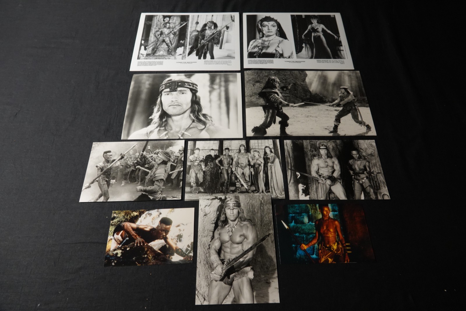 arnold schwarzenegger CONAN the destroyer grace jones photos press cinema