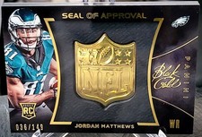 2014 Black Gold #SOA-33 Jordan Matthews RC Seal Of Approval GOLD #/149 EAGLES