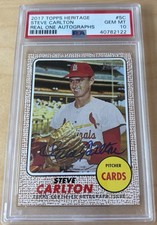 Steve Carlton 2017 Topps Heritage Real One Autographs PSA 10 *Pop 11*