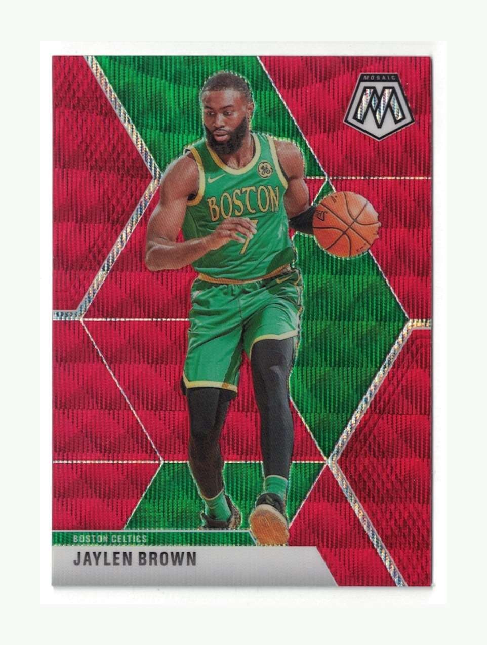 2019-20 Panini Mosaic Tmall Red Wave Prizm #89 Jaylen Brown