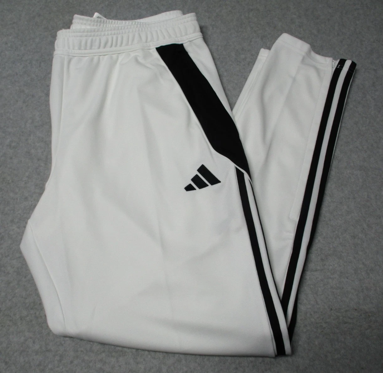 Adidas Tiro 24 Track Pants Mens Sz Extra Large White Black Tapered Zip Pockets