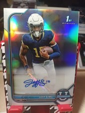 2021 Bowman University JEFF SIMS Refractor Autograph #BCPA-JS Rookie 1st