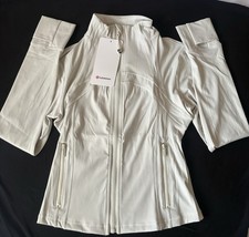 lululemon White Women's Basic Jacket Size 6 Nylon Full Zip Pockets Athleisure