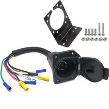 7 Way Trailer Light Connector Socket 7 Wire Harness Electrical Quick Converter w