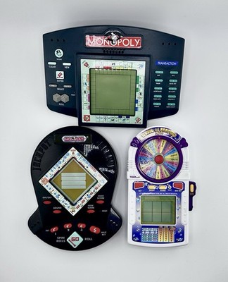 VTG 1990s Handheld Games Lot Of 3-Wheel Of Fortune & Monopoly TESTED WORKS GREAT