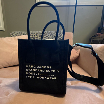 Marc Jacobs Black Mini Tote Bag w/ Detachable Adjustable Crossbody Strap