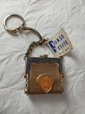 Vintage Gold Tone Mesh Petite Purse Keychain Mini Handbag Coin w/ Tag