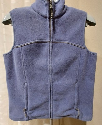 Eddie Bauer Polartec Vest Women s Size Small Blue Fleece Full Zip Inside Pockets