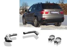 Duplex Endrohrgeweih BMW X5 E70 3.0d 115x85 oval seitlich schr�g