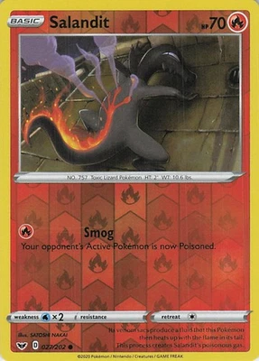 Salandit Common SWSH01: Sword & Shield Base Set 027/202 LP Reverse Holo - Image 1 of 3