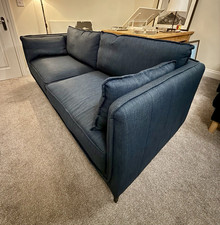 Jack Wills Blue Fabric 3-Seater Sofa Contemporary/Modern 190x95x53cm