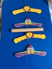 Vintage Wooden Hangers for Children Set of 4, Clown