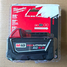 Milwaukee M18 REDLITHIUM XC 5.0 5Ah Li-Ion Battery Pack, 48-11-1850