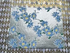 VTG ALL OCCASION WRAPPING PAPER GIFT WRAP NOS GORGEOUS SILVER WITH BLUE FLOWER