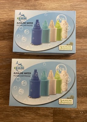 X2 Boxes EHM 3 PACK Filter Cartridge Alkaline Mineral Water Ionizer Pitcher Blue