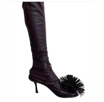 Celine Naked Wrap Tassel Sandals Sock Heels Boots 36.5 Phoebe