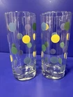 Set of 2 Vintage Anchor Hocking Polka Dot 16 Oz Glasses
