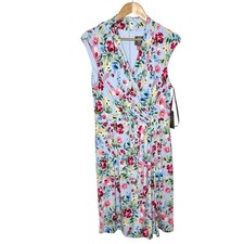 Vince Camuto Floral Dress Womens Size 12 Event Special Occasion Colorful Stretch