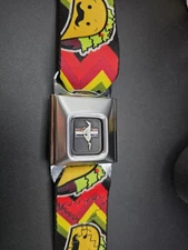 Ford Mustang Buckle Adjustable Belt Made By Buckle-Down W/ Taco Motif Design 