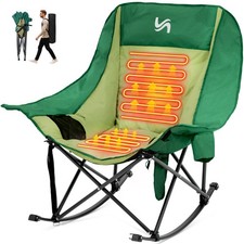 NAIZEA Oversized Heated Camping Chair, Folding Rocking Camping Chairs 400 lbs