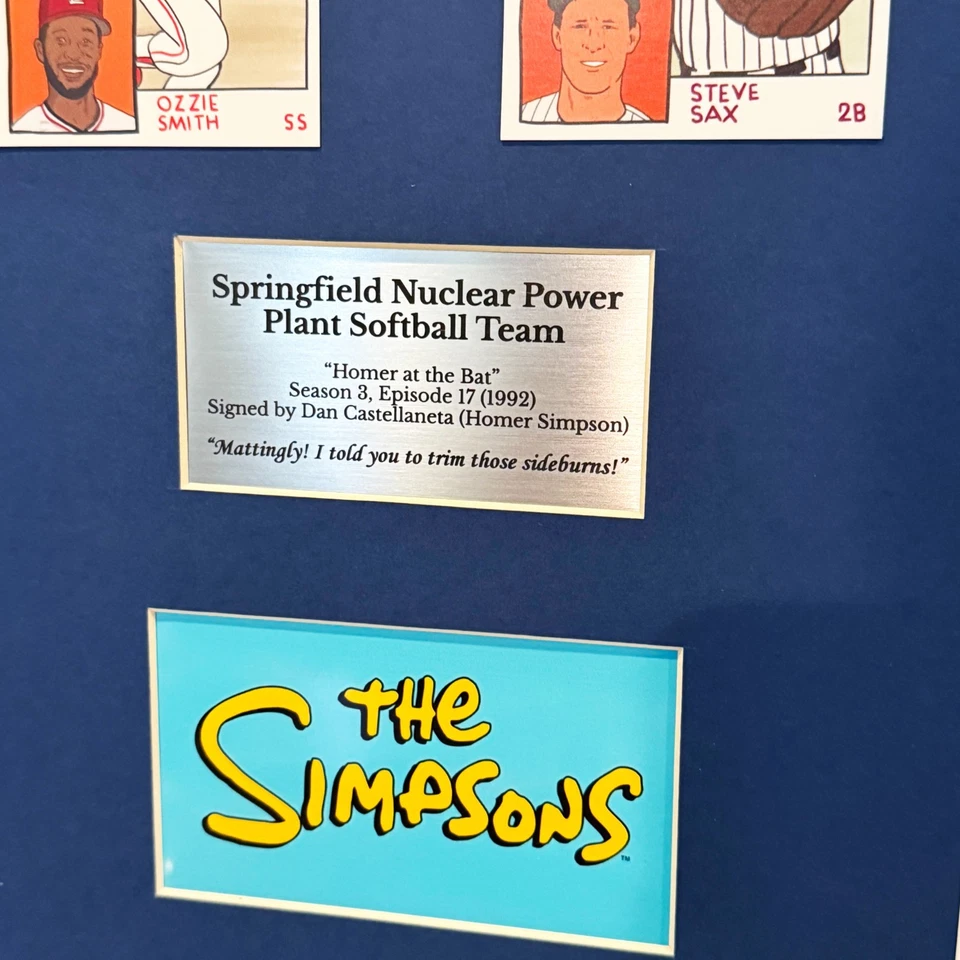 SIGNED SIMPSONS “HOMER AT THE BAT” CUSTOM FRAMED DISPLAY | 1 of a Kind | JSA COA - Imagem 2 de 4