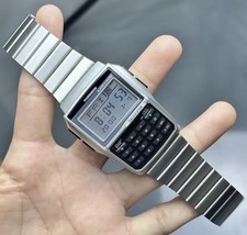 Calculator Watch Men Phonebook Alarm Chronograph Stainless Steel Bracelet Retro