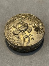 ANTIQUE English or Japanese silver gilt metal snuff tin likely Victorian 1800's