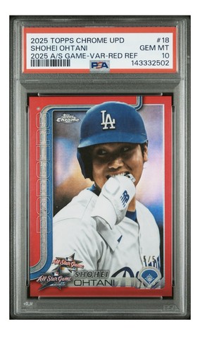 2025 Topps Chrome Update A/S Variation Ohtani Red 5 /5 PSA 10 Pop 1 BOOKEND!!