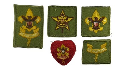 1950s-60s Boy Scouts Complete Rank Set Tenderfoot - Life Patch WORN (WSJ1185)
