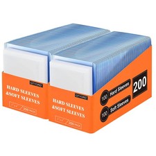 400 Card Sleeves, Clear Hard Sleeves for Cards, 3"X4" Baseball Card Sleeves