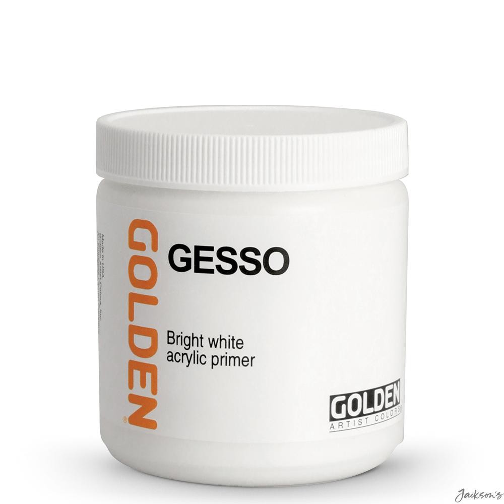 Golden Acrylic Gesso Primer White 473ml 16oz For Canvas Painting Surfaces