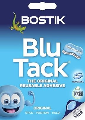 Blu Tack Reusable Adhesive   Adhesivo Reutilizable Multiuso, Limpio y No Tóxico