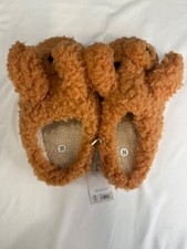 Women's 2 Chic Brown Puppy Face Designed House Slippers Size 6-6.5