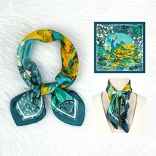 Women's Satin Silk Feel Scarf Square Neck Headscarf Bandana 70cm Floral Pattern