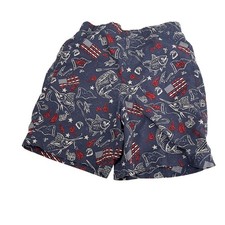 Columbia Swim Shorts Boy's Medium Colorful Blue Fish USA Lined Printed Artsy
