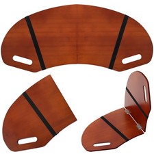 30.5-inch Reddish Brown Wood Curved Lap Desk, Foldable, Handles, Bed Tray