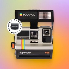 Polaroid 635 supercolor silver rainbow   vintage instant camera  restored 