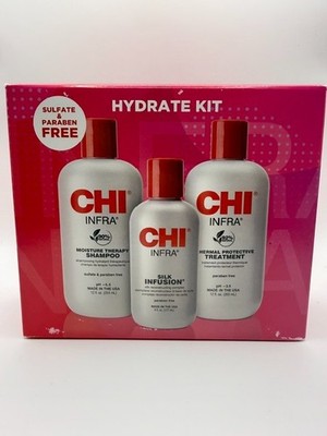 CHI Infra Hydrate Kit Moisture Therapy Shampoo Treatment Silk Infusion Set