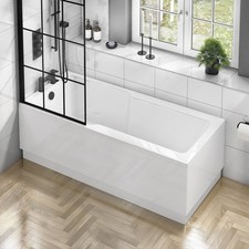 Signature Shine Single Ended Rectangular Shower Bath 1700mm x 750mm 0 Tap Hole