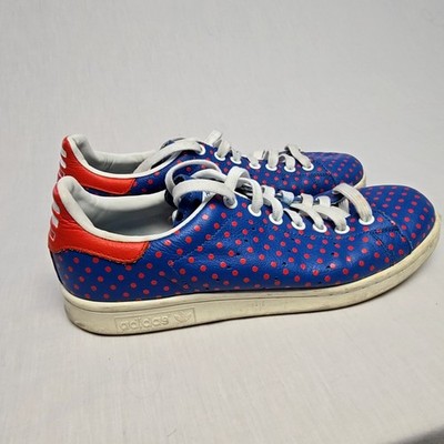 Adidas Stan Smith Polka Dot Sneakers Blue Red Mens 9.5 Leather