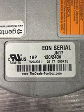 Genteq EON SERIAL JN17 Module Only 1HP 120/240V CCWLE used 7/29/2021