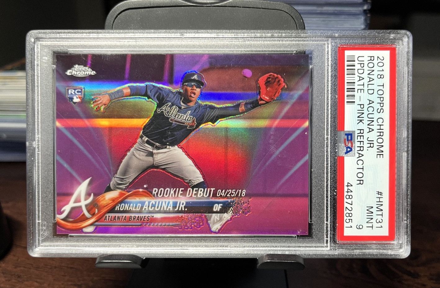 2018 Topps Chrome Update Ronald Acuna Jr.  SP Rookie Debut PINK PSA 10 MINT RC