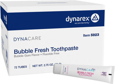 Dynacare Bubble Fresh Fluoride-Free Toothpaste for Kids, Bubblegum Flavor, Gentl
